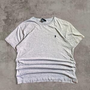 Vintage 90s Polo Ralph Lauren Gray T-Shirt Mens Size M Classic Logo Casual Tee